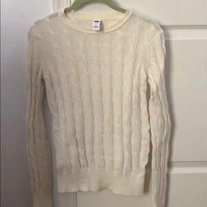 White Gap Cable Knit Sweater